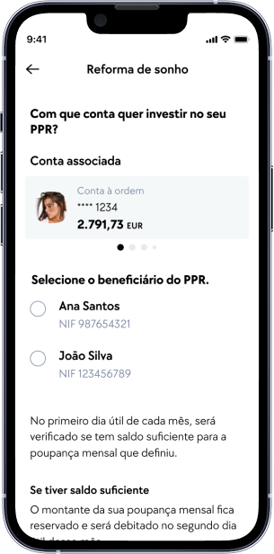 ecran de telemóvel mostrando dados pessoais