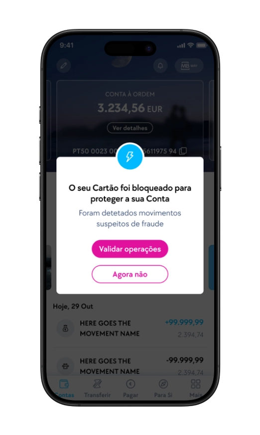 ecran telemóvel Modal