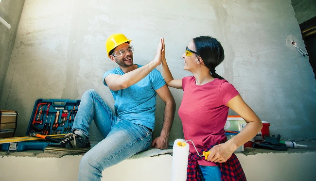 Pessoas em obras